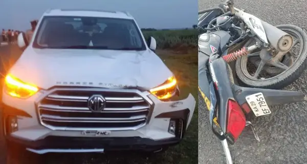 डिप्टी सीएम के बेटे की कार का एक्सीडेंट, एक किसान की मौत