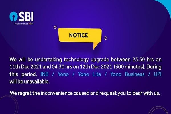 SBI Alert : 11 दिसंबर को बंद रहेगी स्टेट बैंक की Internet Banking SBI Alert : 11 दिसंबर को बंद रहेगी स्टेट बैंक की Internet Banking
