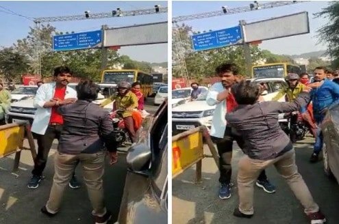 बीच सड़क पर युवती ने लड़के पर कर दी थप्पड़ की बारिश, वीडियो वायरल बीच सड़क पर युवती ने लड़के पर कर दी थप्पड़ की बारिश, वीडियो वायरल