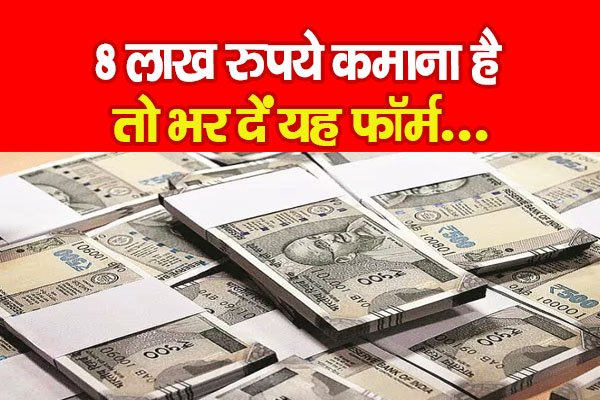 8 लाख रुपये कमाना है तो भर दें यह फॉर्म... 8 लाख रुपये कमाना है तो भर दें यह फॉर्म...