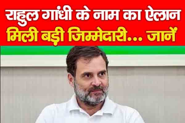 राहुल गांधी के नाम का ऐलान, मिली बड़ी जिम्मेदारी... जानें राहुल गांधी के नाम का ऐलान, मिली बड़ी जिम्मेदारी... जानें