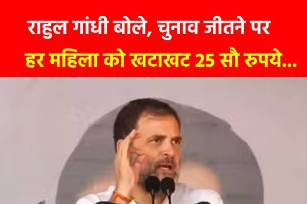 राहुल गांधी बोले, चुनाव जीतने पर हर महिला को खटाखट 25 सौ रुपये... राहुल गांधी बोले, चुनाव जीतने पर हर महिला को खटाखट 25 सौ रुपये...