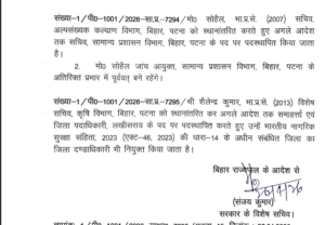 IAS अफसरों का तबादला… देखें पूरी लिस्ट
