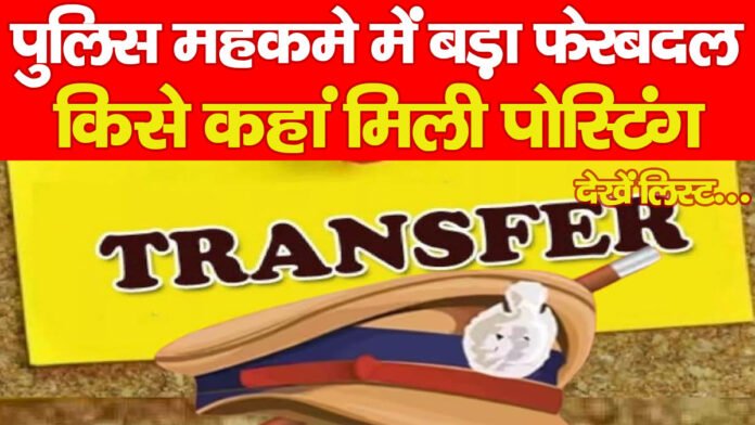 पुलिस महकमे में बड़ा फेरबदल, किसे कहां मिली पोस्टिंग… देखें लिस्ट