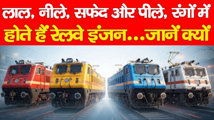 लाल, नीला, सफेद और पीला, रंगों में होते हैं रेलवे इंजन, जानें क्यों… लाल, नीला, सफेद और पीला, रंगों में होते हैं रेलवे इंजन, जानें क्यों…